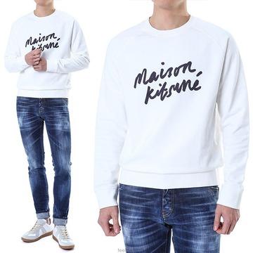 Maison Kitsune《당일발송/위버럭스》 메종키츠네 스크립트 로고프린트 맨투맨 티셔츠