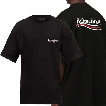 Balenciaga발렌시아가 폴리티컬 웨이브 로고 자수 티셔츠 641675TKVJ11070