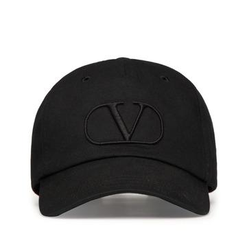 Valentino[당일발송]발렌티노 블랙 자수 V로고 모자-58(M)