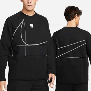 Nike국내배송[해외판]나이키 드라이핏 빅스우시 로고 봄가을 맨투맨 블랙