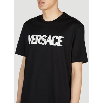 Versace23 S/S 베르사체 메쉬 로고 티셔츠 1009321 1A06781  B0110823225