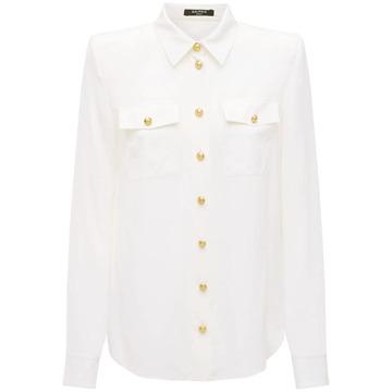 Balmain(N14) 발망 여성 셔츠 블라우스 Buttoned sheer silk crepe de c