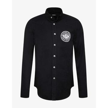 Balmain(N12) 발망 남성 셔츠  Black Logo Medallion Denim Shirt