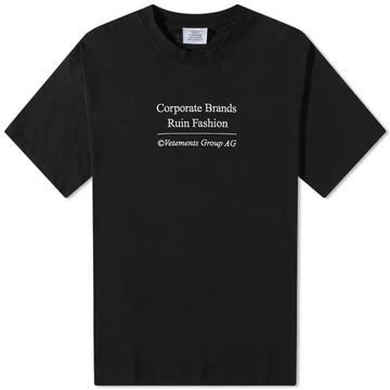 Vetements(N15) 베트멍 남성 티셔츠 VETEMENTS Corporate Brand T Shirt