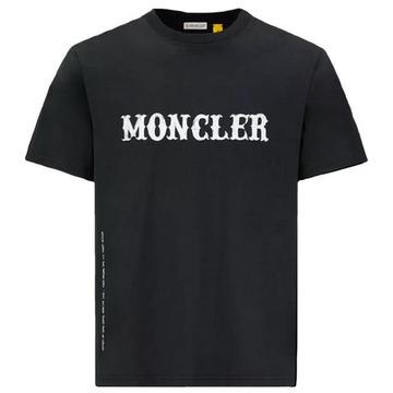 Moncler몽클레어 남성 프라그먼트 로고 반팔 티셔츠 블랙 8C00001 M2350 999