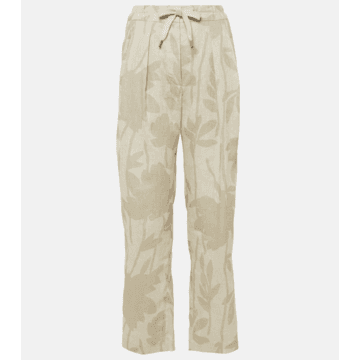 Brunello Cucinelli24SS 브루넬로 쿠치넬리 Printed linen tapered pants