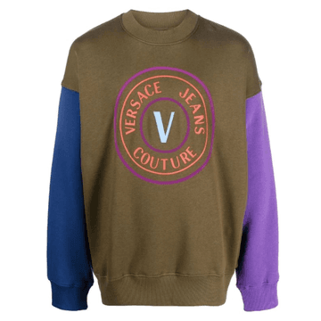 Versace24SS국내 베르사체 컬러 블록 크루 넥 스웨터